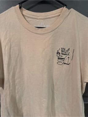 Jean-Michel Basquiat x Ripple "Evil Thoughts" Embroidered Beige T-Shirt L
